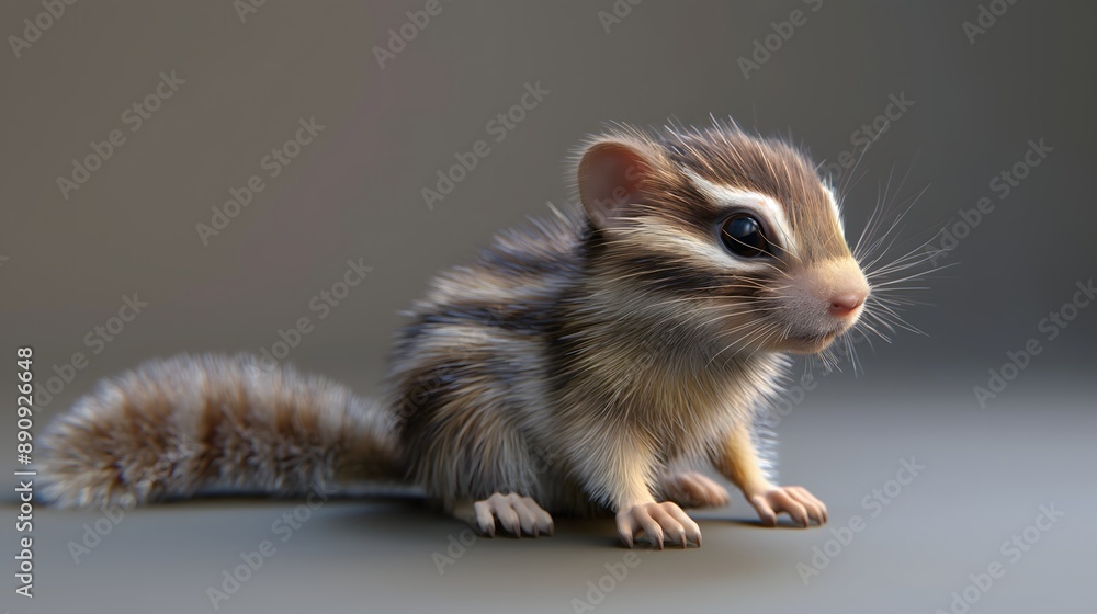 30. An adorable 3D baby chipmunk with striped fur 30. An adorable 3D baby chipmunk with striped fur