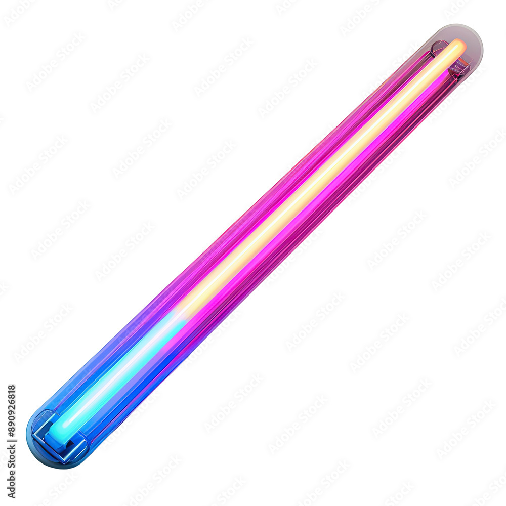 Colorful Neon Light Tube with Gradient Effect , transparent background Colorful Neon Light Tube with Gradient Effect , transparent background