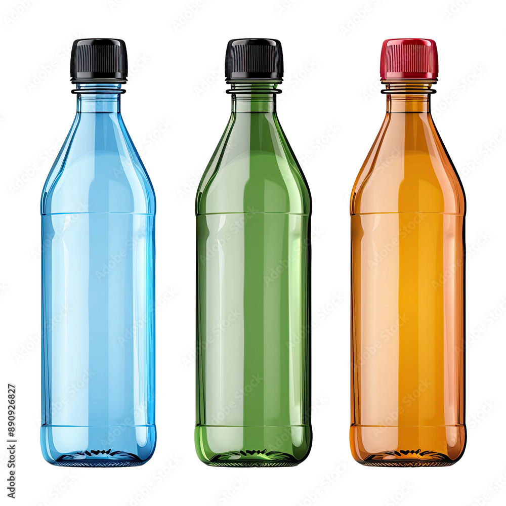 Colorful Plastic Bottles Isolated on transparent background Colorful Plastic Bottles Isolated on transparent background
