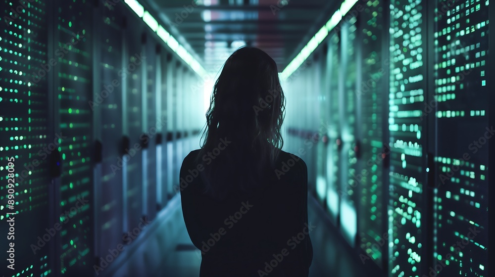 silhouette of a person with a code silhouette of a person with a code