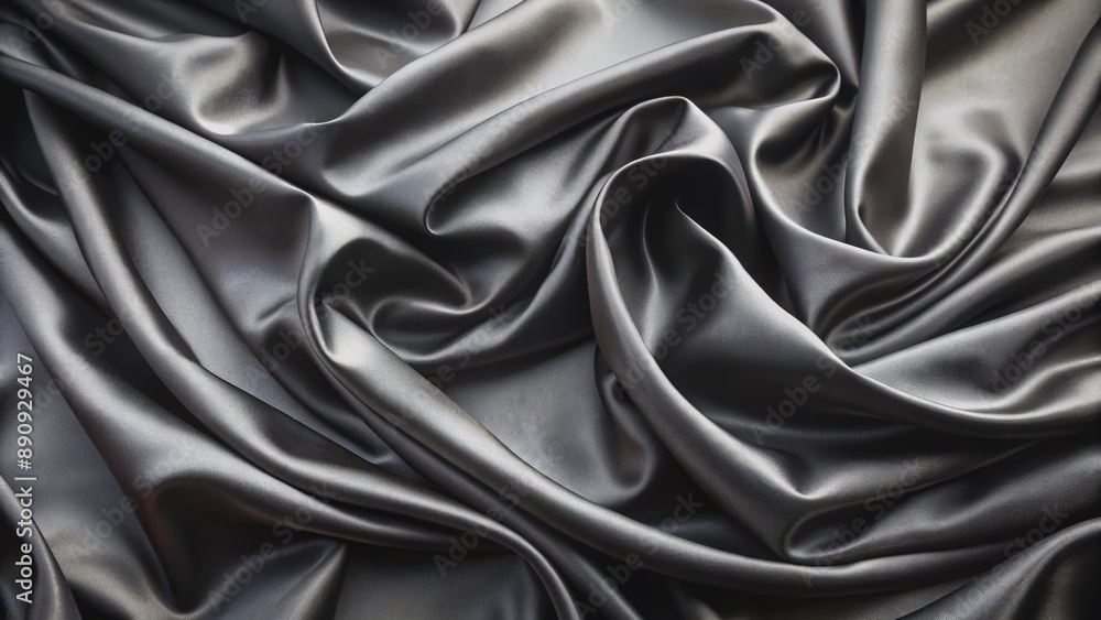 Luxurious black silk fabric with intricate folds and subtle sheen, evoking opulence and refinement, ideal as a sophisticated background or design element. Luxurious black silk fabric with intricate folds and subtle sheen, evoking opulence and refinement, ideal as a sophisticated background or design element.