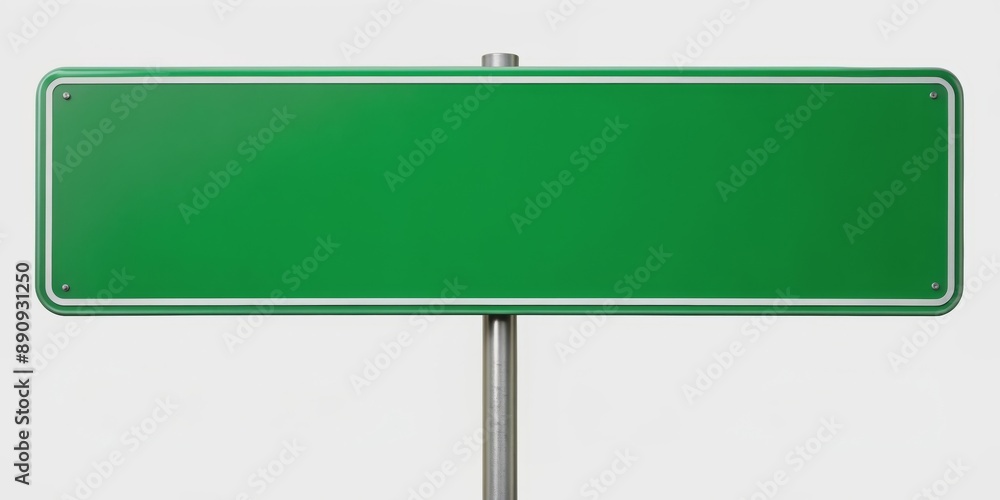 Green street sign cut out on white background , street sign, green, cut out, isolated, signage, road