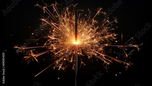 Wallpaper Mural Sparkler Burning Against Black Background Torontodigital.ca