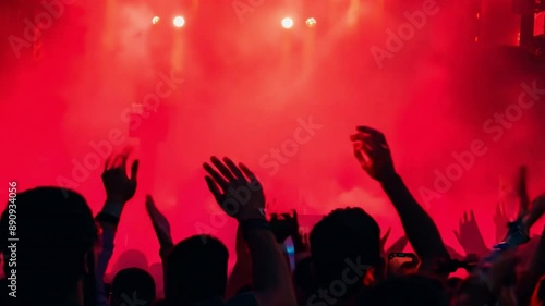 Wallpaper Mural Raise your arms and join the cheering, dancing audience during a music festival under the stage lights. Torontodigital.ca
