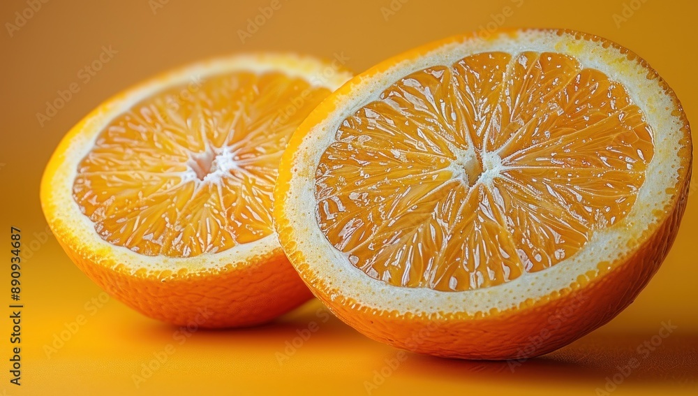 Fototapeta premium Closeup of Two Halved Oranges