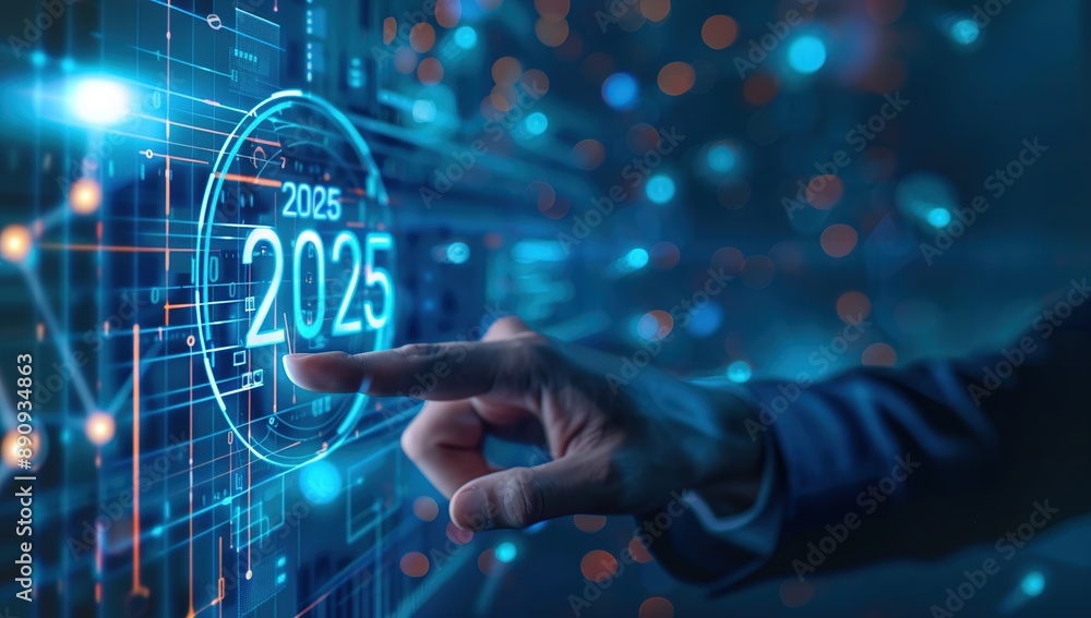 Digital Interface with 2025 Year Display Digital Interface with 2025 Year Display
