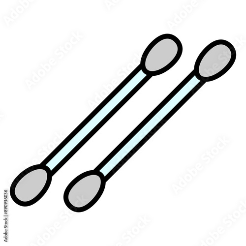 Illustration of Cotton Buds Filled Icon. Vector Design