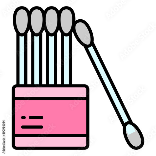 Illustration of Cotton Buds Pack Filled Icon. Vector Design