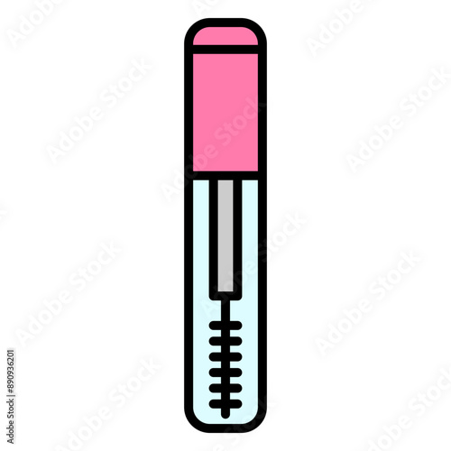 Illustration of Mascara Filled Icon . Vector Design