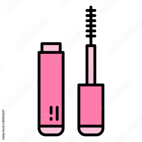 Illustration of Mascara Filled Icon . Vector Design