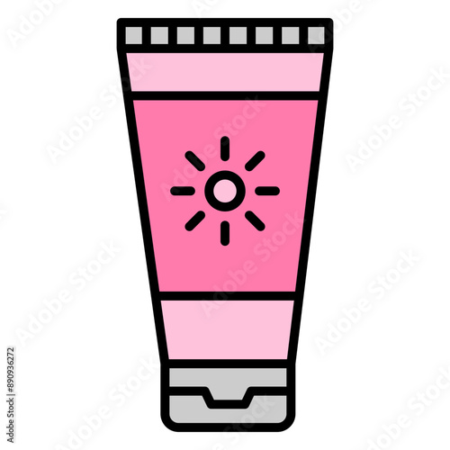 Illustration of Sunscreen Filled Icon. Vector Design