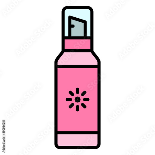 Illustration of Sunscreen Spray Filled Icon. Vector Design