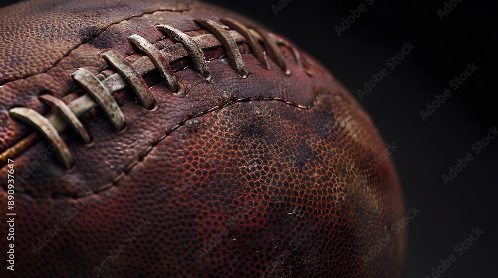 American football ball close up on black background. American football ball close up on black background.