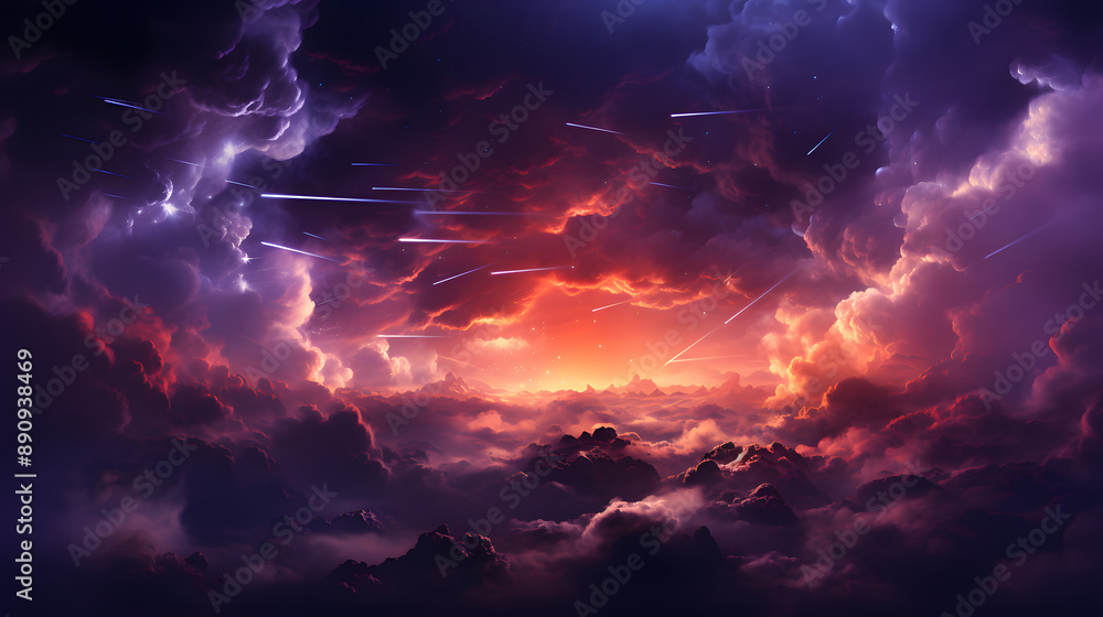 3d rendering graphic illustration of glowing cloud and thunder background 3d rendering graphic illustration of glowing cloud and thunder background