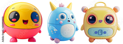 Wallpaper Mural set of cute toy box. 3D cartoon animation style. Torontodigital.ca