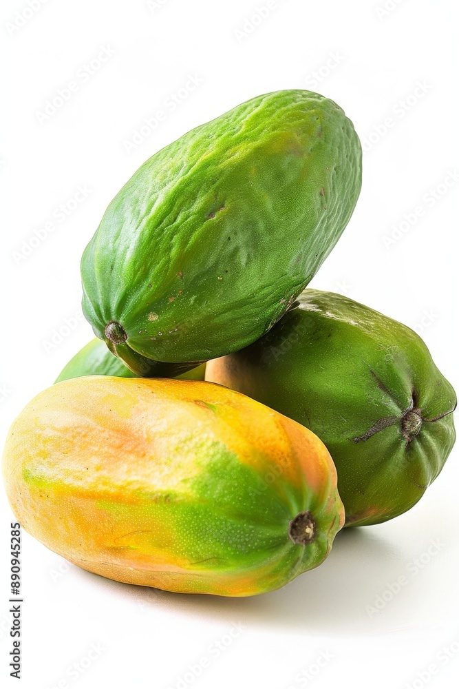 Mystic photo of Maradol Papaya, isolated on white background Mystic photo of Maradol Papaya, isolated on white background