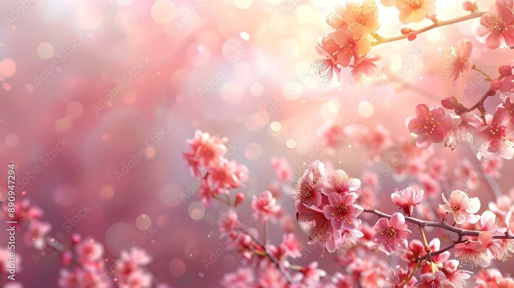 Pink spring blossoming branch wide background Pink spring blossoming branch wide background