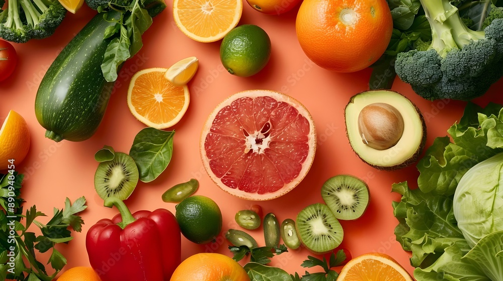 Flat lay composition with fresh ripe vegetables Flat lay composition with fresh ripe vegetables