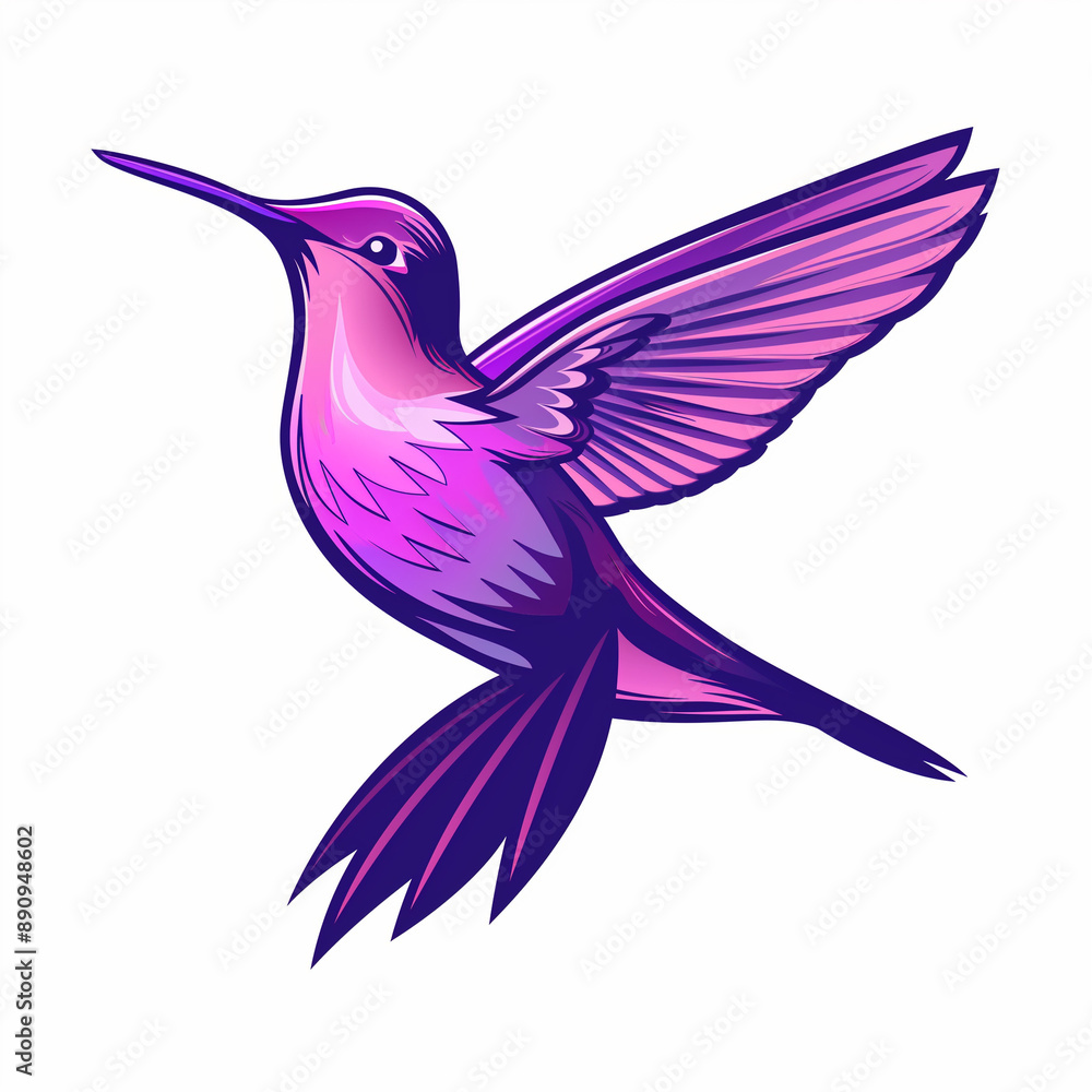 Obraz premium 2D Hummingbird Wing: A Simple Magenta Emblem of Speed and Precision