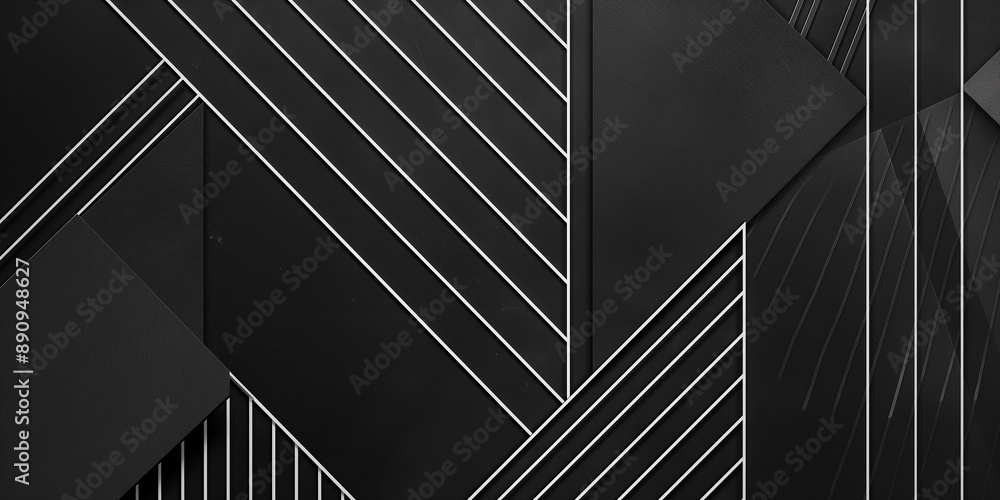 Black and white abstract geometric background forming a three dimensional space Black and white abstract geometric background forming a three dimensional space
