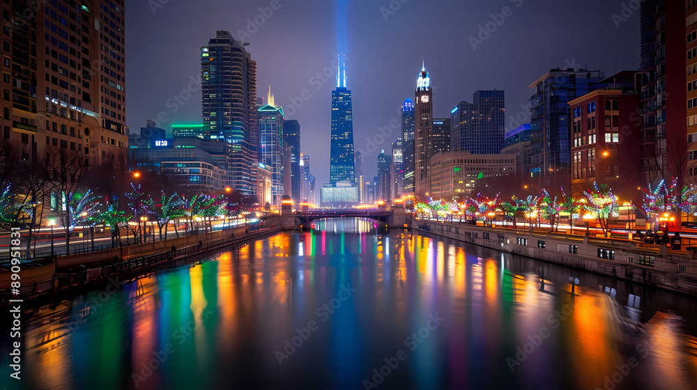 Fototapeta premium city skyline at night