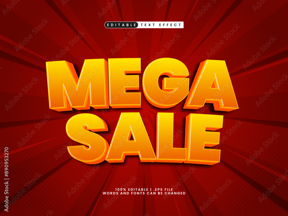 mega sale editable text effect in discount and sale text style mega sale editable text effect in discount and sale text style