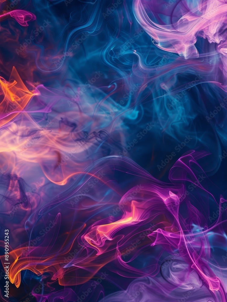 Fototapeta premium abstract desktop background of dark multicoloured smoke swirling