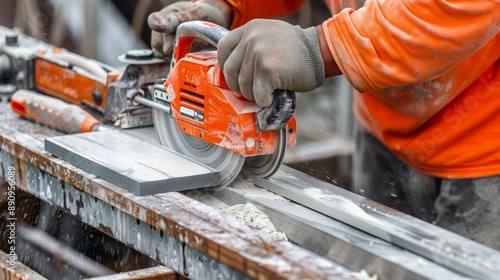 Wallpaper Mural A professional demonstrating how to use a tile saw to cut intricate shapes for a custom tile repair project Torontodigital.ca
