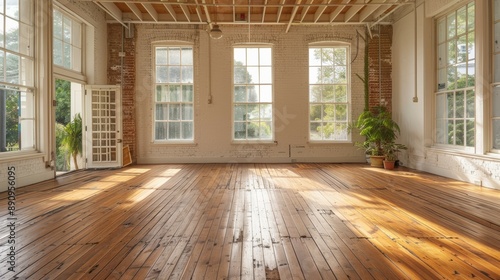 Wallpaper Mural A restored dance studio with a sprung wooden floor that provides optimal comfort and support for dancers Torontodigital.ca