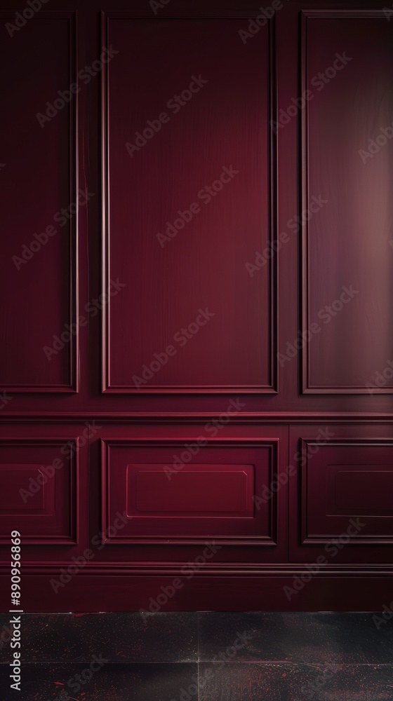 create a classic and smooth burgundy painted paneled wall with three panels create a classic and smooth burgundy painted paneled wall with three panels