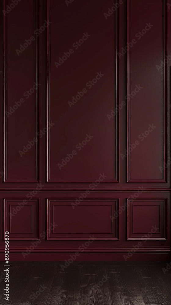 create a classic and smooth burgundy painted paneled wall with three panels create a classic and smooth burgundy painted paneled wall with three panels