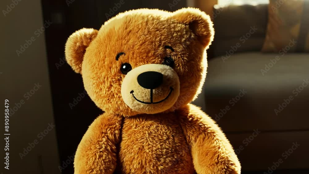 Warm Teddy Bear in Cozy Interior Warm Teddy Bear in Cozy Interior