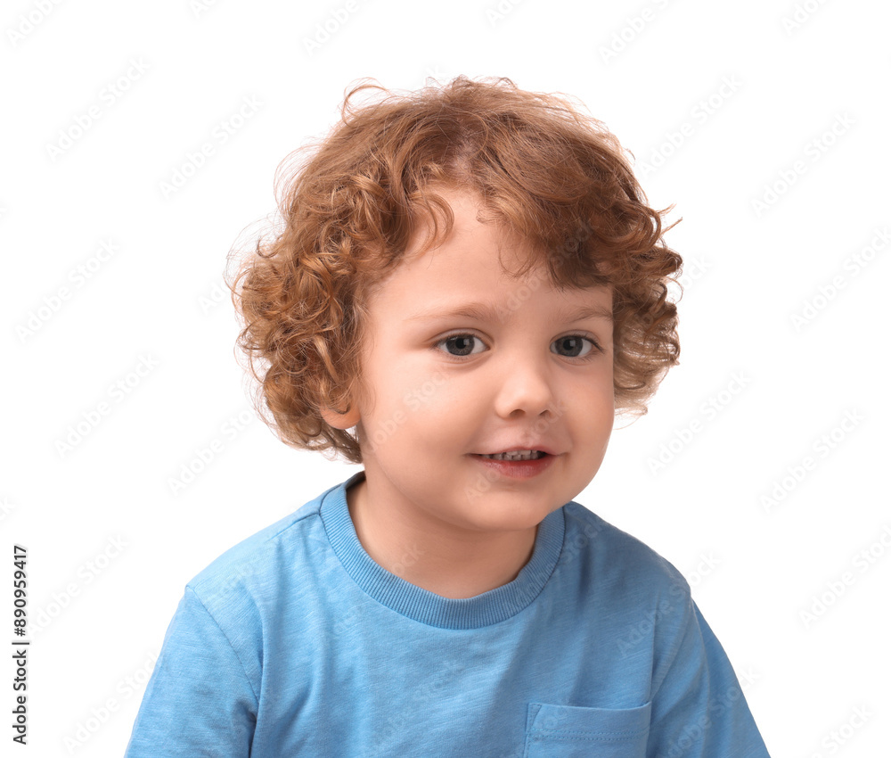 Portrait of cute little boy on white background Portrait of cute little boy on white background