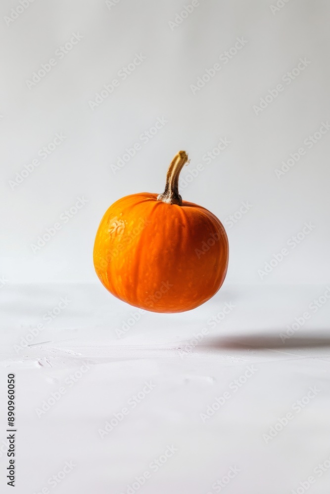 Miniature Pumpkin levitating on a white background Miniature Pumpkin levitating on a white background