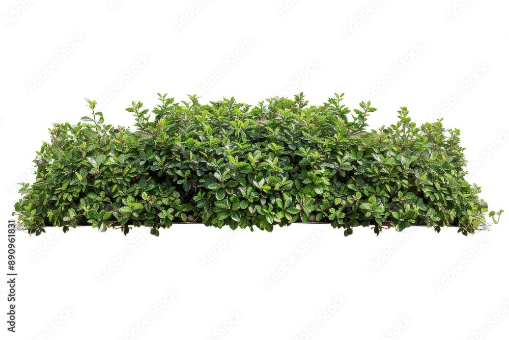 Obraz premium A close-up image of a lush green leaf bush on a white background