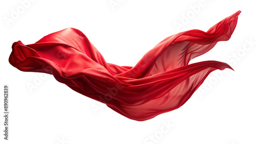 A flowing red fabric against a transparant background