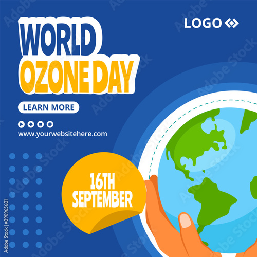 Ozone Day Social Media Illustration Flat Cartoon Hand Drawn Templates Background