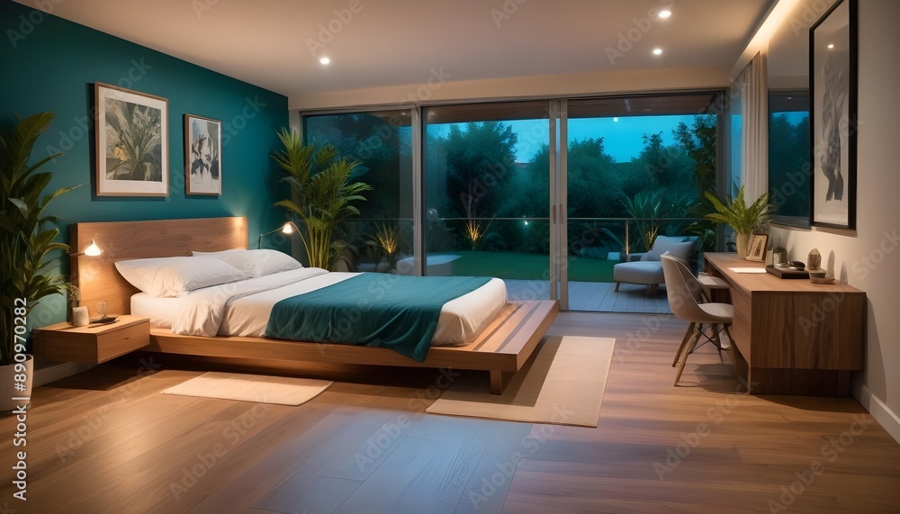 Photo interior modern design room 3d illustration Photo interior modern design room 3d illustration