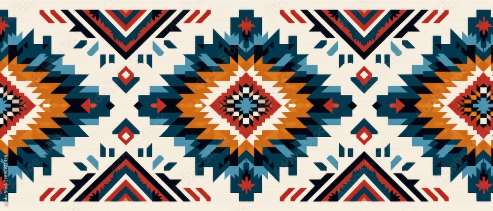 Illustrate a geometric Indian pattern suitable for cross-stitch projects Illustrate a geometric Indian pattern suitable for cross-stitch projects