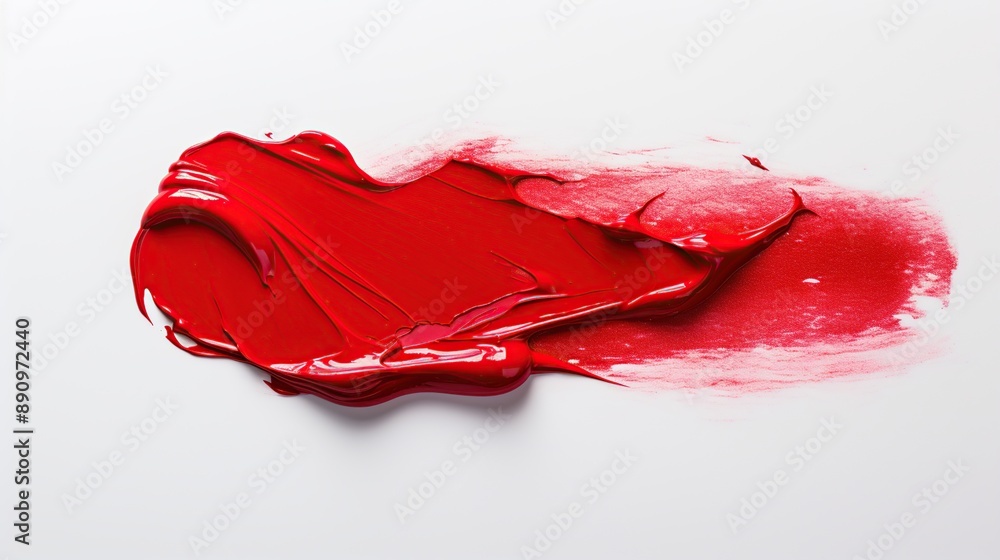 Abstract Red Paint Stroke on White Background Abstract Red Paint Stroke on White Background