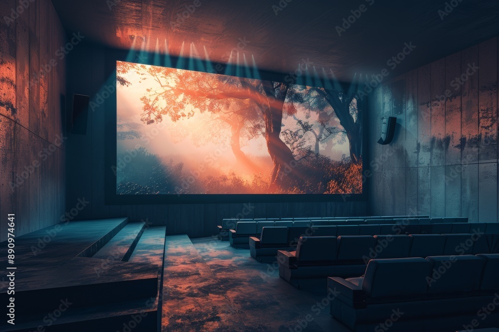 Minimalist projector application scenarios, photorealistic images Minimalist projector application scenarios, photorealistic images