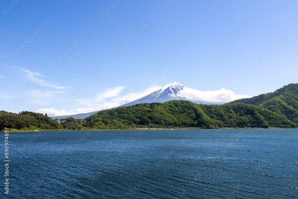 Scenic view of Mount Fuji from Lake Kawaguchiko, Japan. Scenic view of Mount Fuji from Lake Kawaguchiko, Japan.