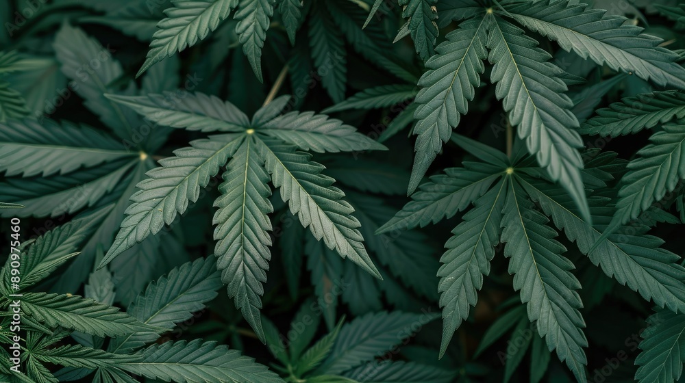 Dark Green Cannabis Leaf Background Dark Green Cannabis Leaf Background