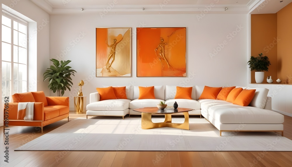 Fototapeta premium Photo interior modern design room 3d illustration