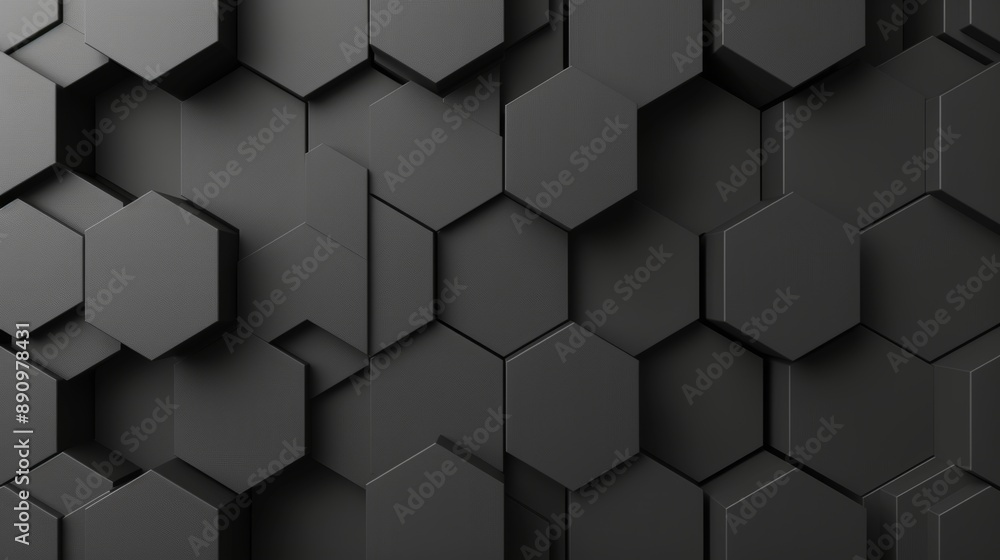 Monochromatic pattern of interlocking hexagons, highlighting a sleek and contemporary style with a balanced composition Monochromatic pattern of interlocking hexagons, highlighting a sleek and contemporary style with a balanced composition
