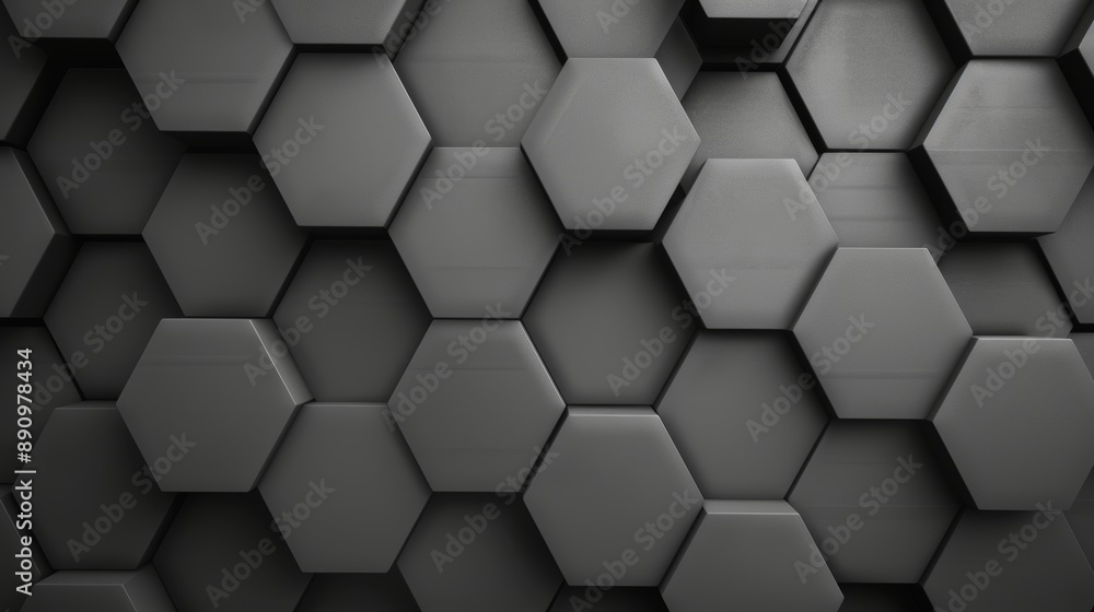 Monochromatic pattern of interlocking hexagons, highlighting a sleek and contemporary style with a balanced composition Monochromatic pattern of interlocking hexagons, highlighting a sleek and contemporary style with a balanced composition