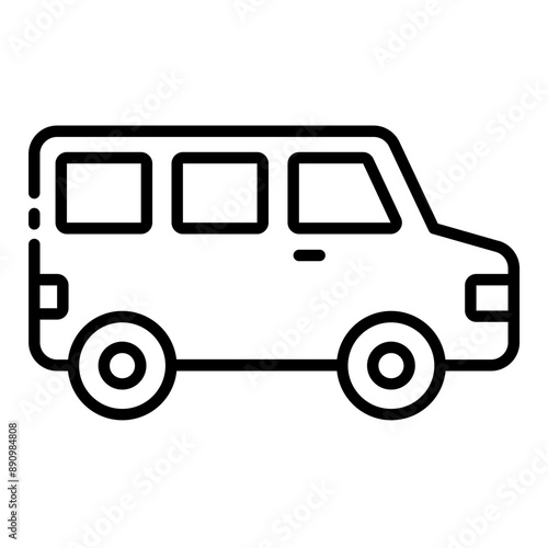 Van icon for travel and transport themes