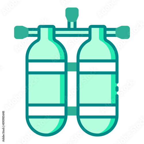 Scuba oxygen tank icon for diving and underwater themes