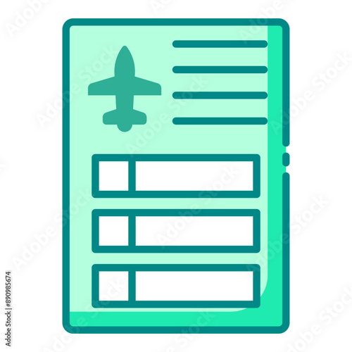 Itinerary list icon for travel planning and schedules