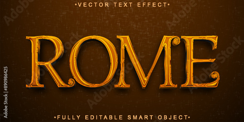 Golden Historic Rome Vector Fully Editable Smart Object Text Effect